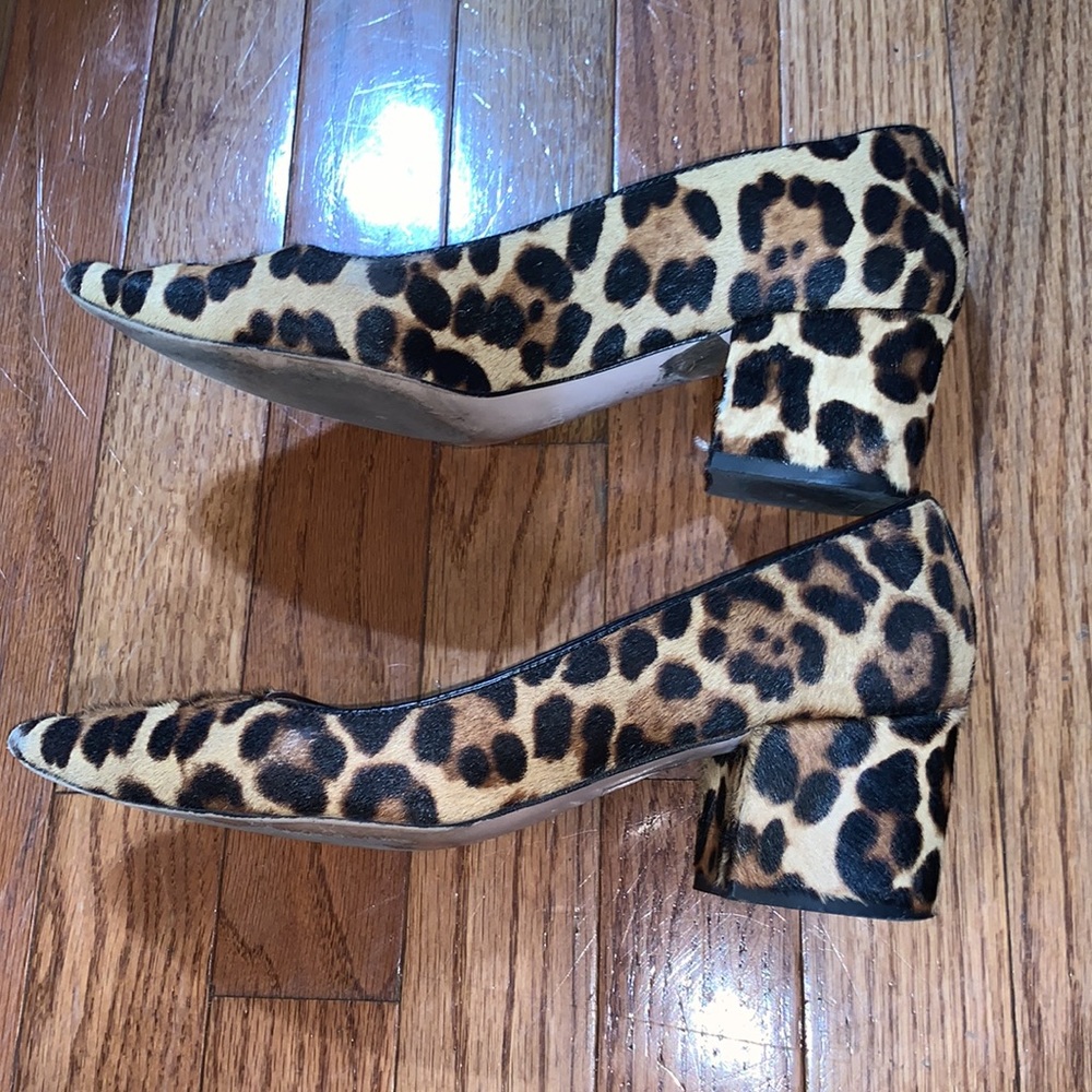 J. crew Laney Calf Hair Leopard Pumps US8